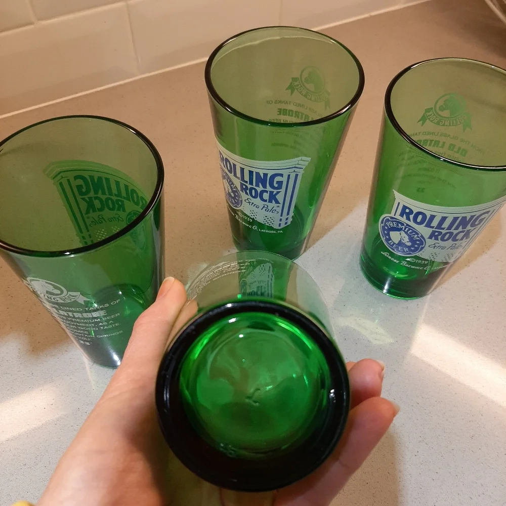 Rolling Rock beer glasses - Picture 6 of 10